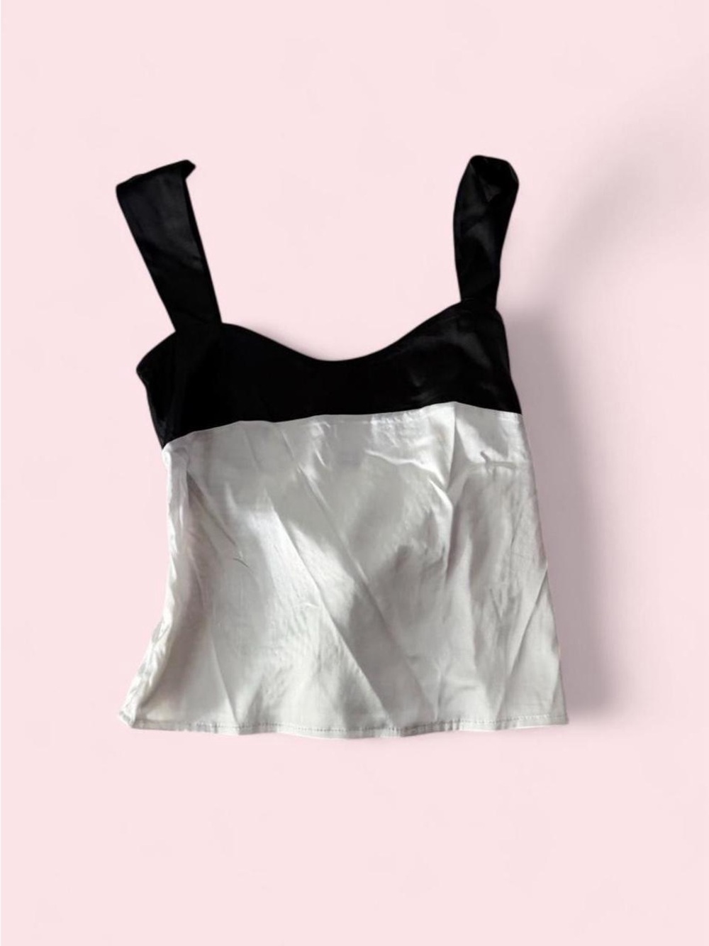 Black & White Square Neck Tank Top